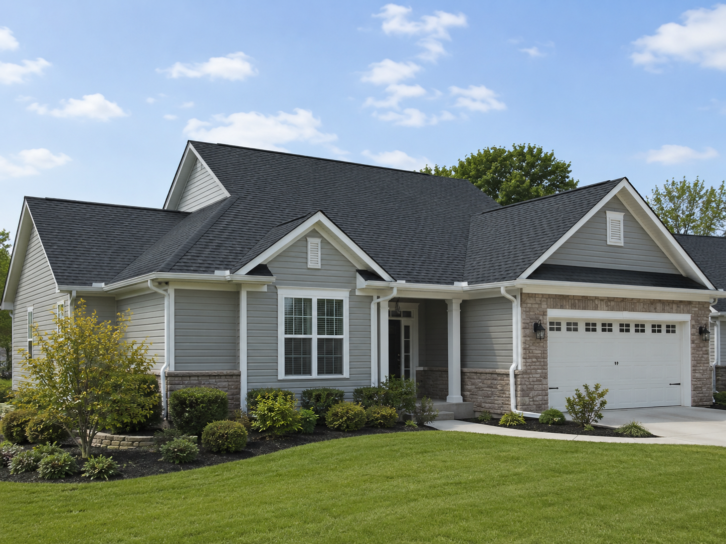 Fresh residential roof from the street